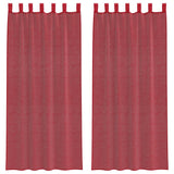 Vidaxl gordijnen met lussen 2 st 140x245 cm wijnrood