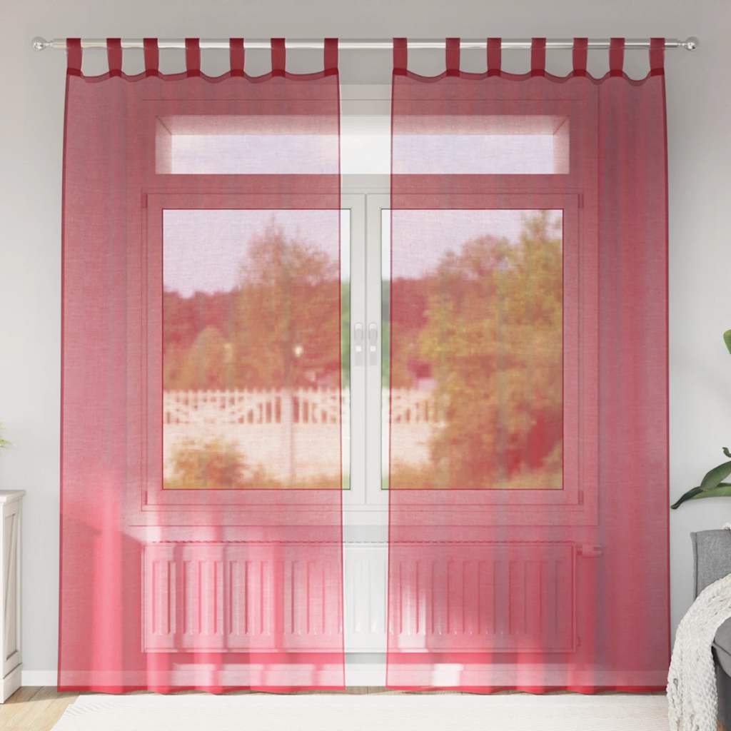 Vidaxl gordijnen met lussen 2 st 140x245 cm wijnrood