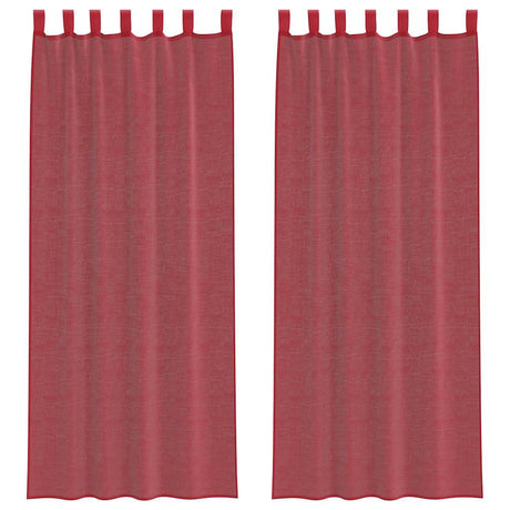 Vidaxl gordijnen met lussen 2 st 140x260 cm wijnrood