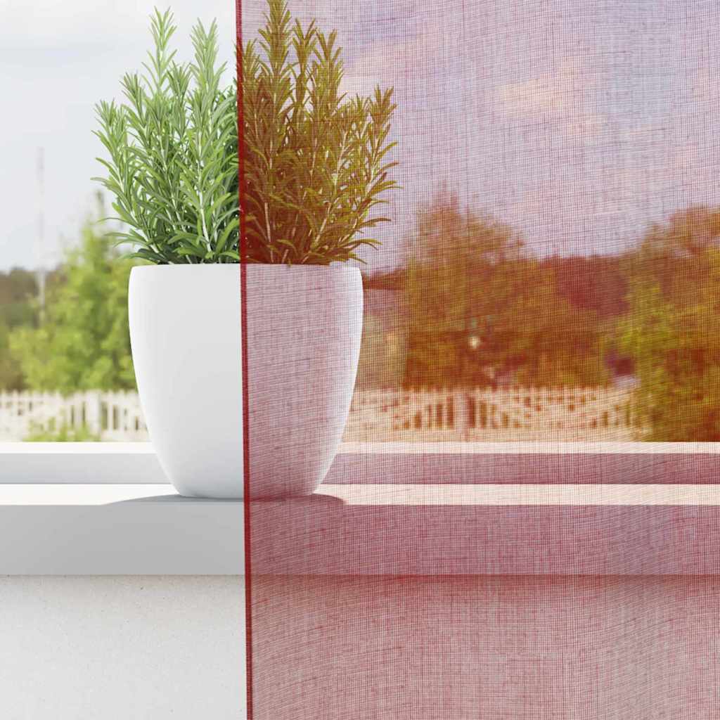 Vidaxl gordijnen met lussen 2 st 140x260 cm wijnrood