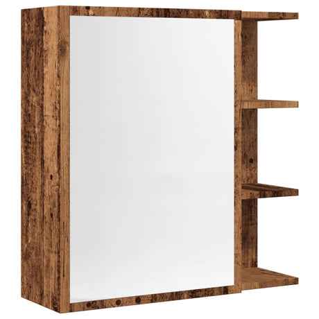 Vidaxl badkamerspiegelkast 62,5x20,5x64cm bewerkt hout oud houtkleurig