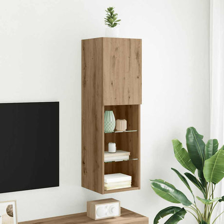 Vidaxl tv-meubel met led-verlichting 30,5x30x102 cm artisanaal eiken