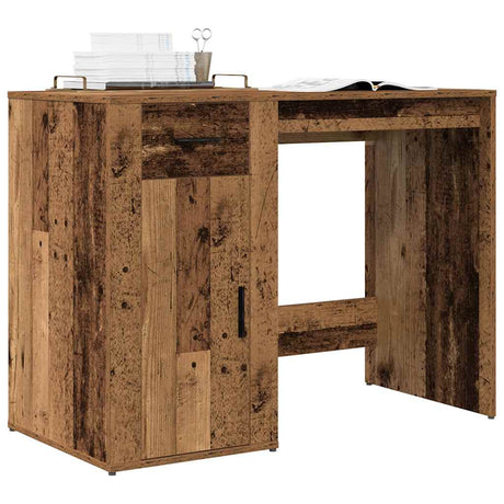 Vidaxl bureau 100x49x75 cm bewerkt hout oud houtkleurig