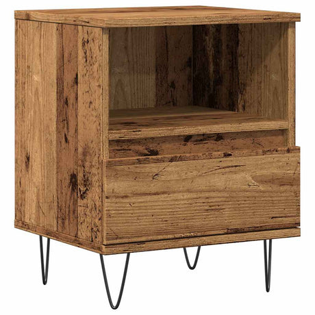 Vidaxl nachtkastje 40x35x50 cm bewerkt hout oud houtkleurig