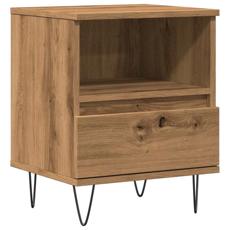 Vidaxl nachtkastje 40x35x50 cm bewerkt hout artisanaal eikenkleur