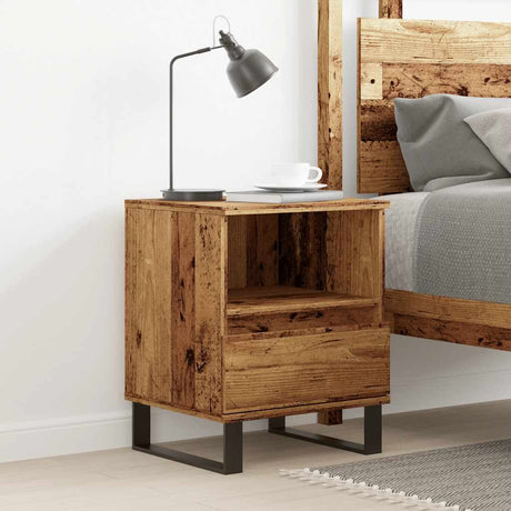 Vidaxl nachtkastje 40x35x50 cm bewerkt hout oud houtkleurig