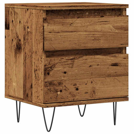 Vidaxl nachtkastje 40x35x50 cm bewerkt hout oud houtkleurig