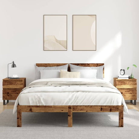 Vidaxl nachtkastjes 2 st 40x35x50 cm bewerkt hout oud houtkleurig