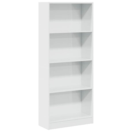 Vidaxl boekenkast 60x24x143 cm bewerkt hout hoogglans wit