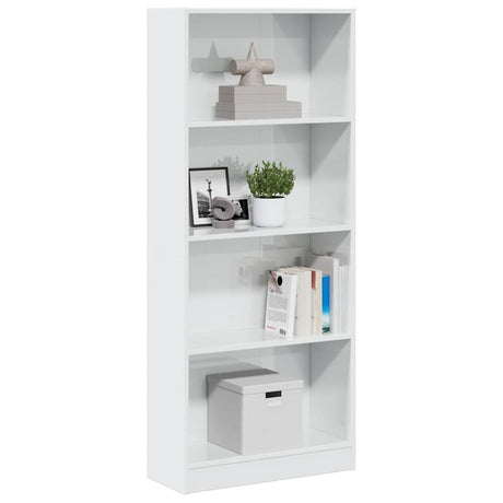Vidaxl boekenkast 60x24x143 cm bewerkt hout hoogglans wit