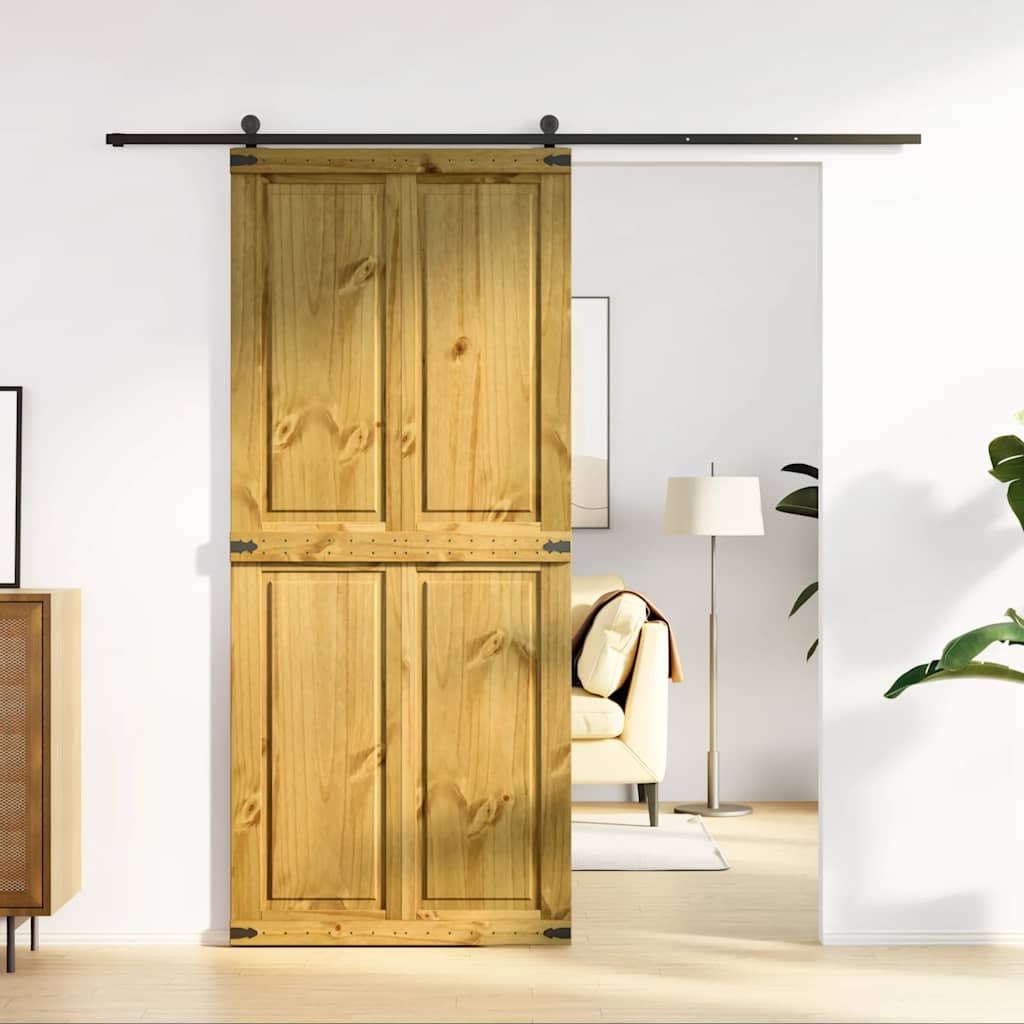 Puerta corredera Vidaxl Corona 90x210 cm de pino sólido