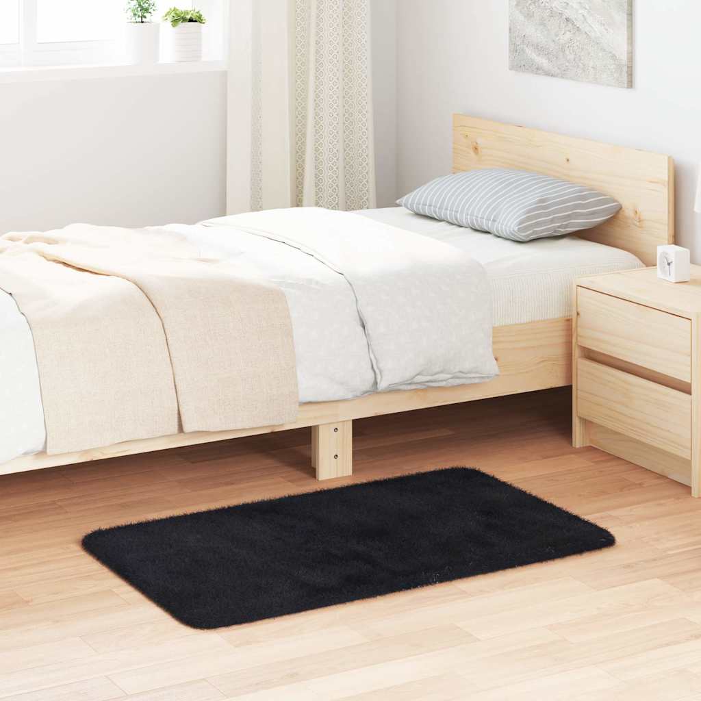 Vidaxl hoogpolig vloerkleed navarra 60x100 cm polyester zwart
