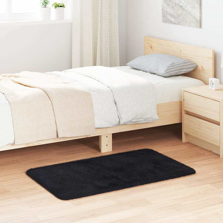 Vidaxl hoogpolig vloerkleed navarra 60x100 cm polyester zwart