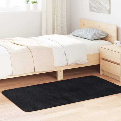 Vidaxl hoogpolig vloerkleed navarra 80x150 cm polyester zwart