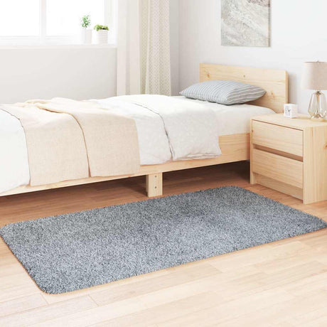 Vidaxl hoogpolig vloerkleed navarra 80x150 cm polyester lichtgrijs