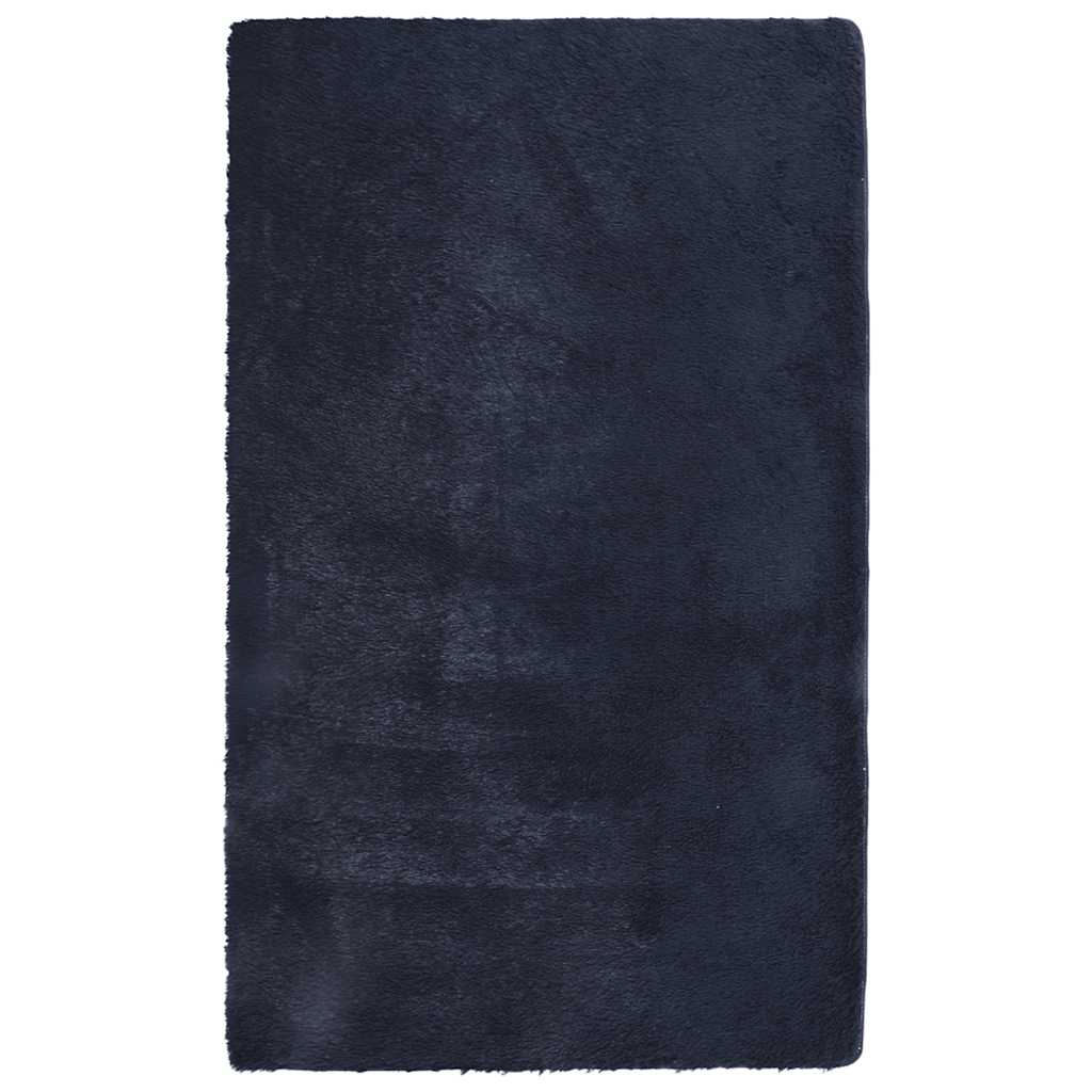 Vidaxl hoogpolig vloerkleed navarra 80x150 cm polyester marineblauw