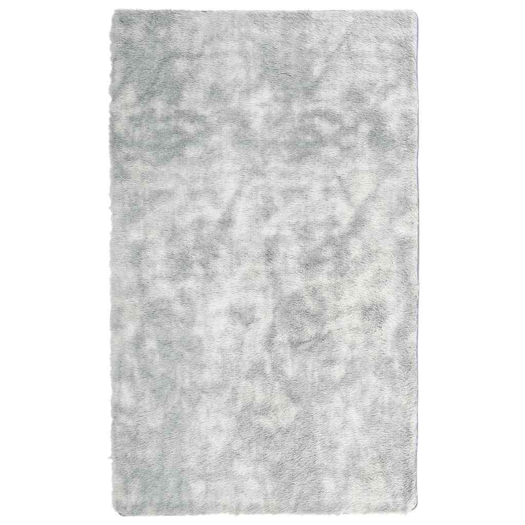 Vidaxl hoogpolig vloerkleed navarra 80x150 cm polyester zilvergrijs