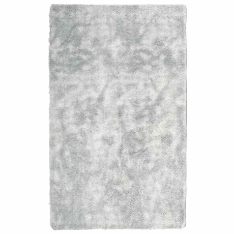 Vidaxl hoogpolig vloerkleed navarra 80x150 cm polyester zilvergrijs