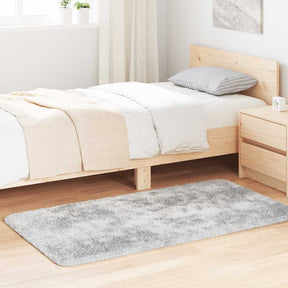 Vidaxl hoogpolig vloerkleed navarra 80x150 cm polyester zilvergrijs