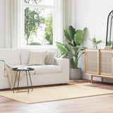 Vidaxl hoogpolig vloerkleed navarra 130x200 cm polyester crèmekleurig