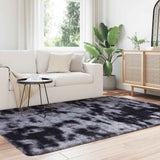 Vidaxl hoogpolig vloerkleed navarra 130x200 cm polyester donkergrijs