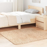 Vidaxl hoogpolig vloerkleed navarra 120x120 cm polyester beige