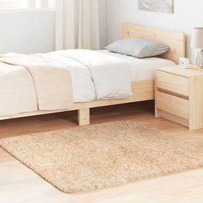 Vidaxl hoogpolig vloerkleed navarra 120x120 cm polyester beige