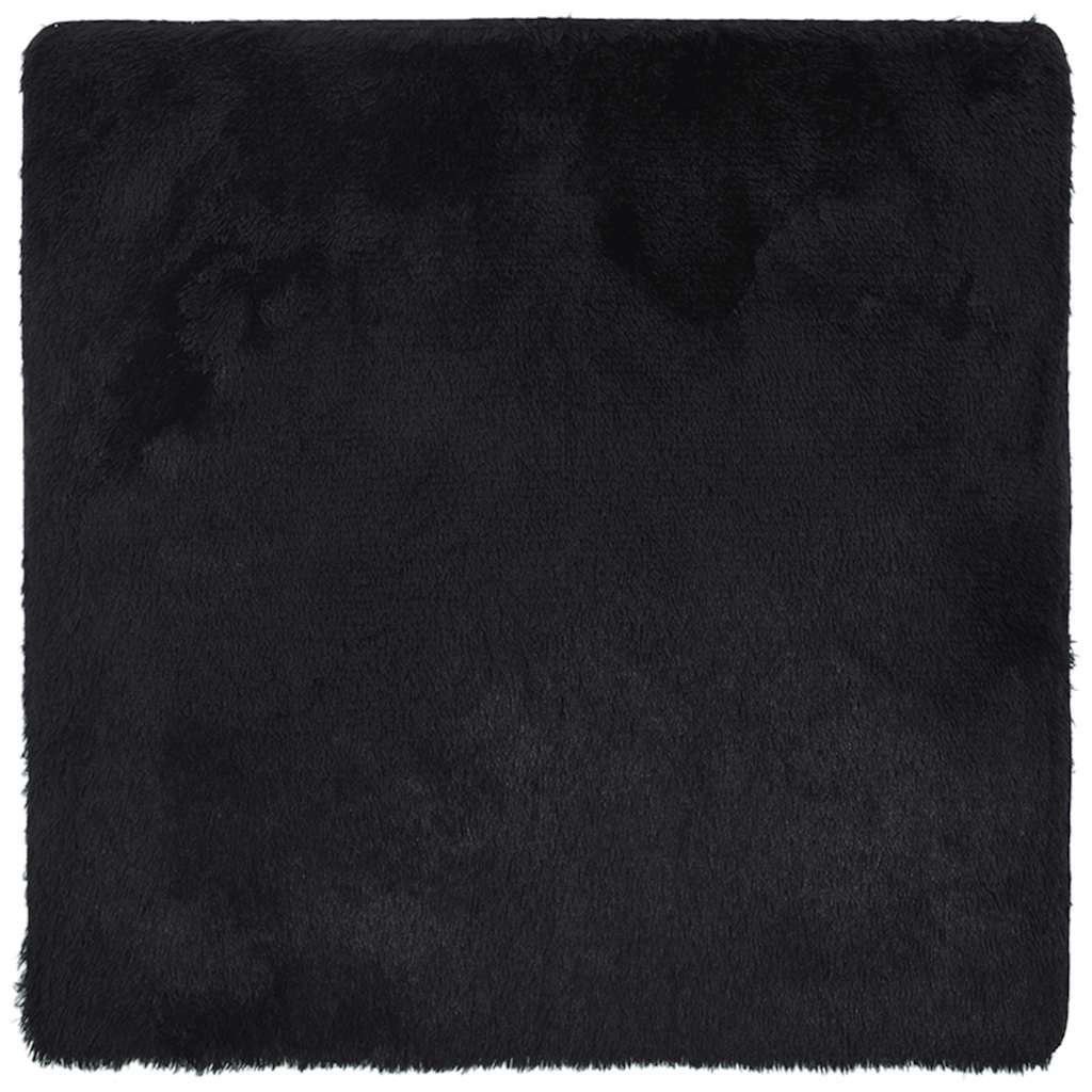 Vidaxl hoogpolig vloerkleed navarra 120x120 cm polyester zwart