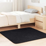 Vidaxl hoogpolig vloerkleed navarra 120x120 cm polyester zwart
