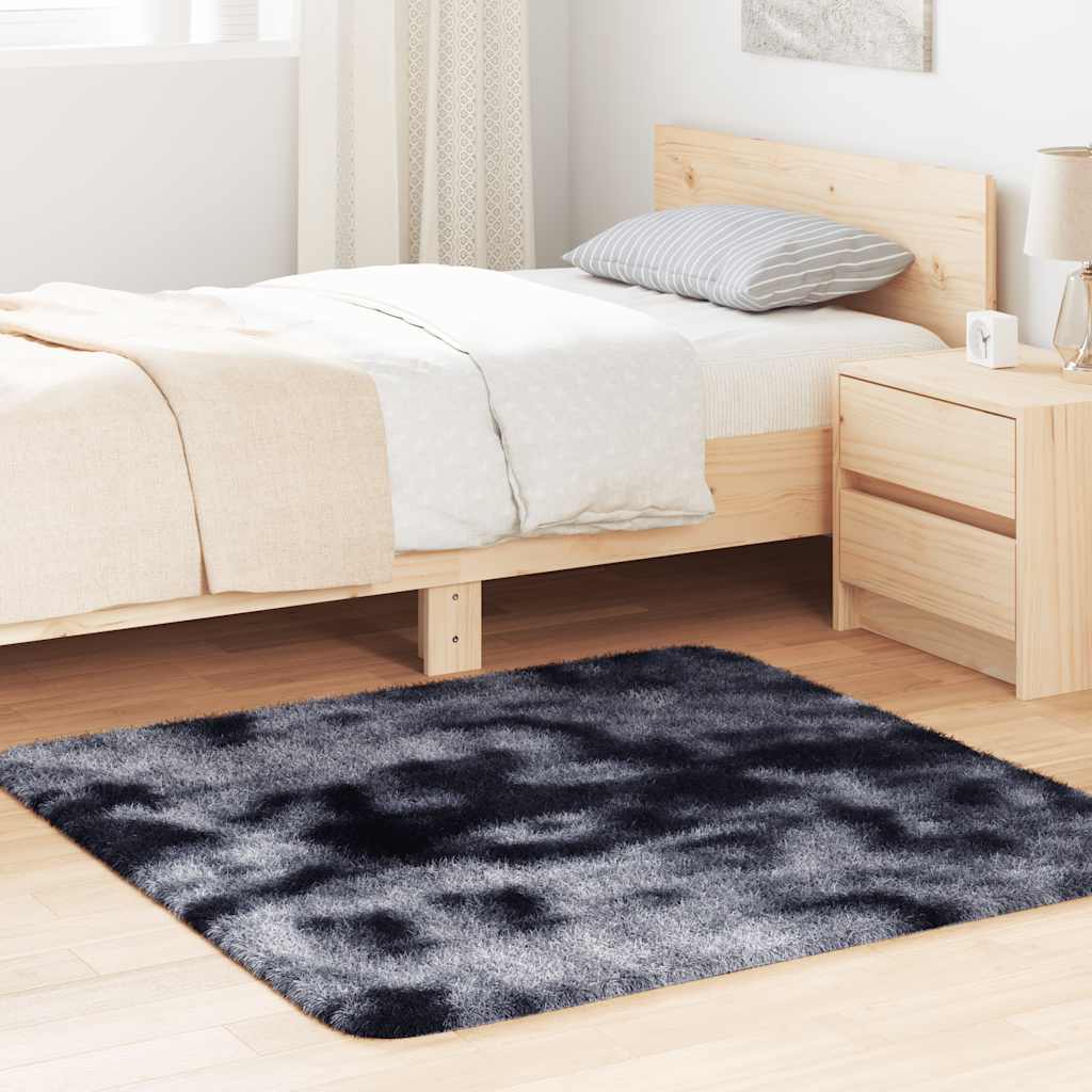 Vidaxl hoogpolig vloerkleed navarra 120x120 cm polyester donkergrijs