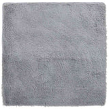 Vidaxl hoogpolig vloerkleed navarra 120x120 cm polyester lichtgrijs