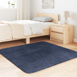 Vidaxl hoogpolig vloerkleed navarra 120x120 cm polyester marineblauw