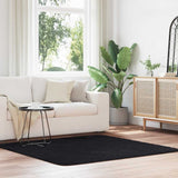 Vidaxl hoogpolig vloerkleed navarra 160x160 cm polyester zwart