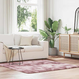 Vidaxl hoogpolig vloerkleed navarra 160x160 cm polyester stoffig roze