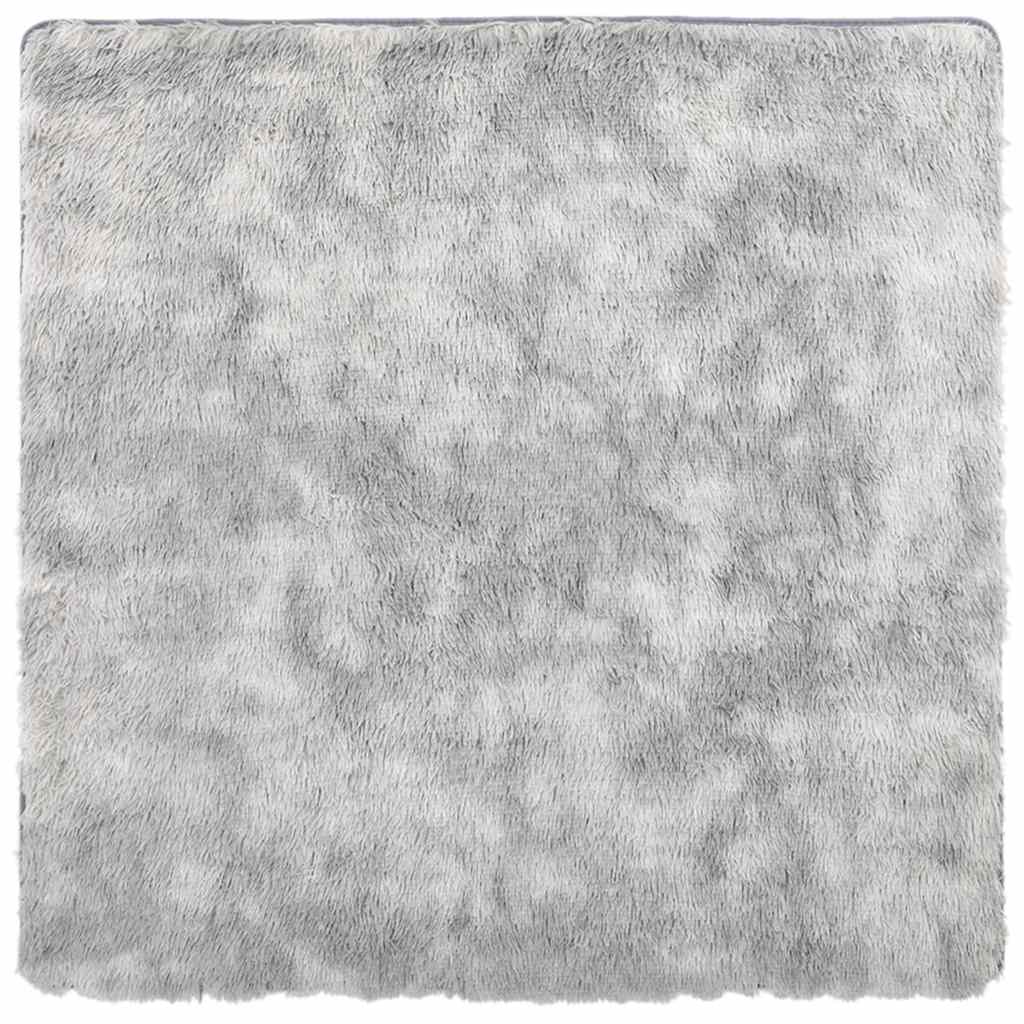 Vidaxl hoogpolig vloerkleed navarra 160x160 cm polyester zilvergrijs