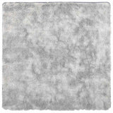 Vidaxl hoogpolig vloerkleed navarra 160x160 cm polyester zilvergrijs