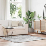 Vidaxl hoogpolig vloerkleed navarra 160x160 cm polyester zilvergrijs