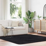 Vidaxl hoogpolig vloerkleed navarra 200x200 cm polyester zwart