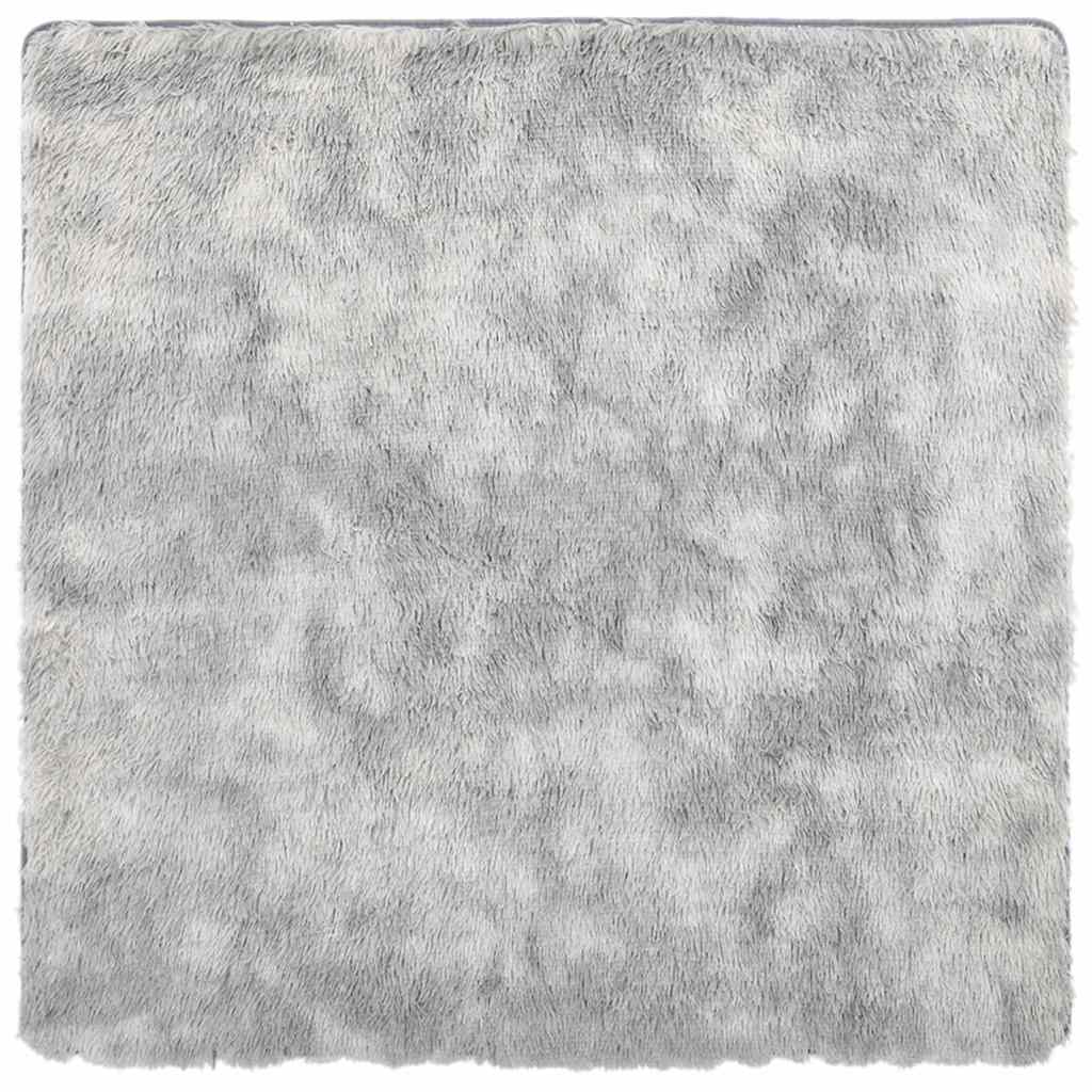 Vidaxl hoogpolig vloerkleed navarra 200x200 cm polyester zilvergrijs