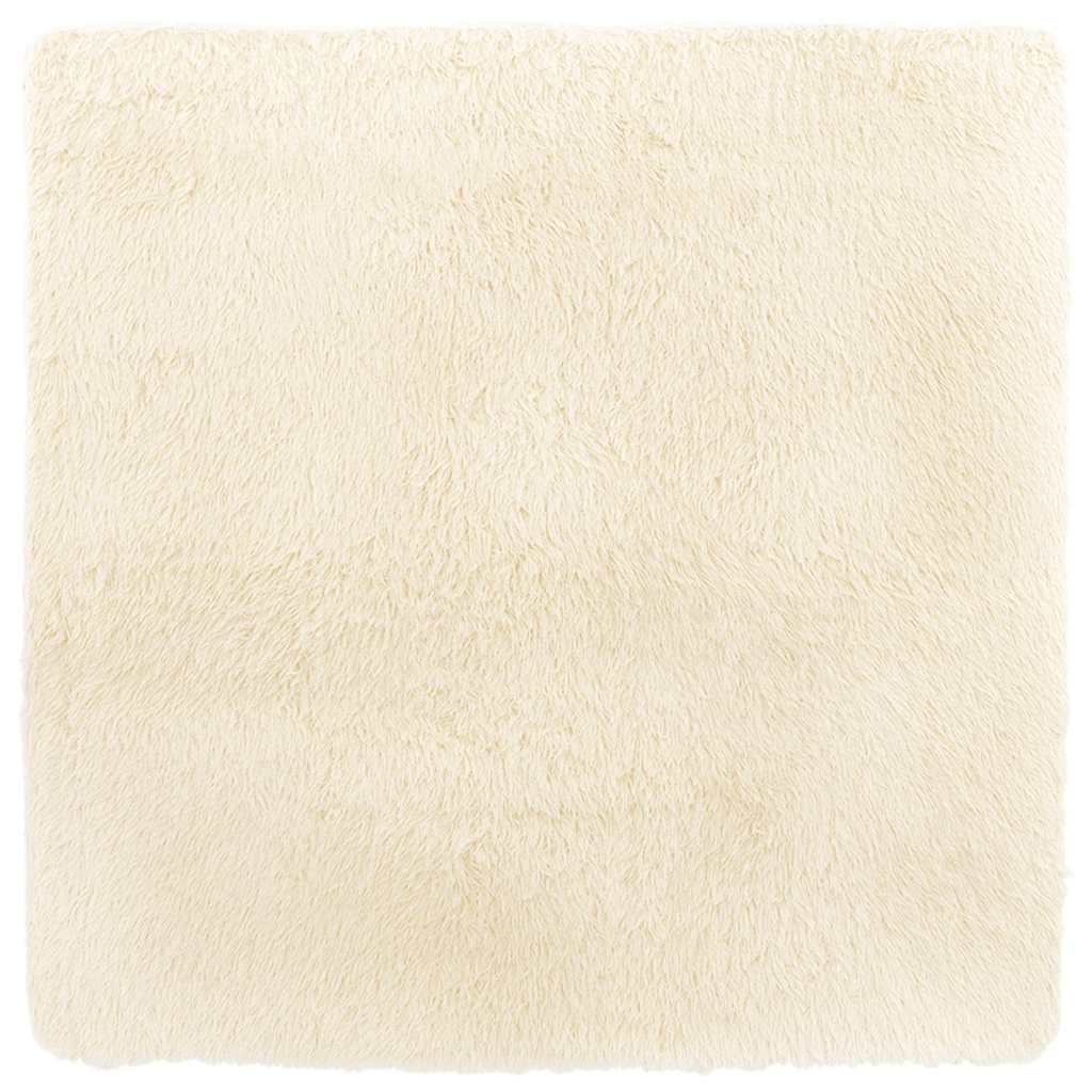 Vidaxl hoogpolig vloerkleed navarra 240x240 cm polyester crèmekleurig