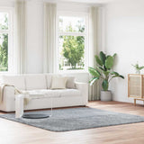 Vidaxl hoogpolig vloerkleed navarra 240x240 cm polyester lichtgrijs