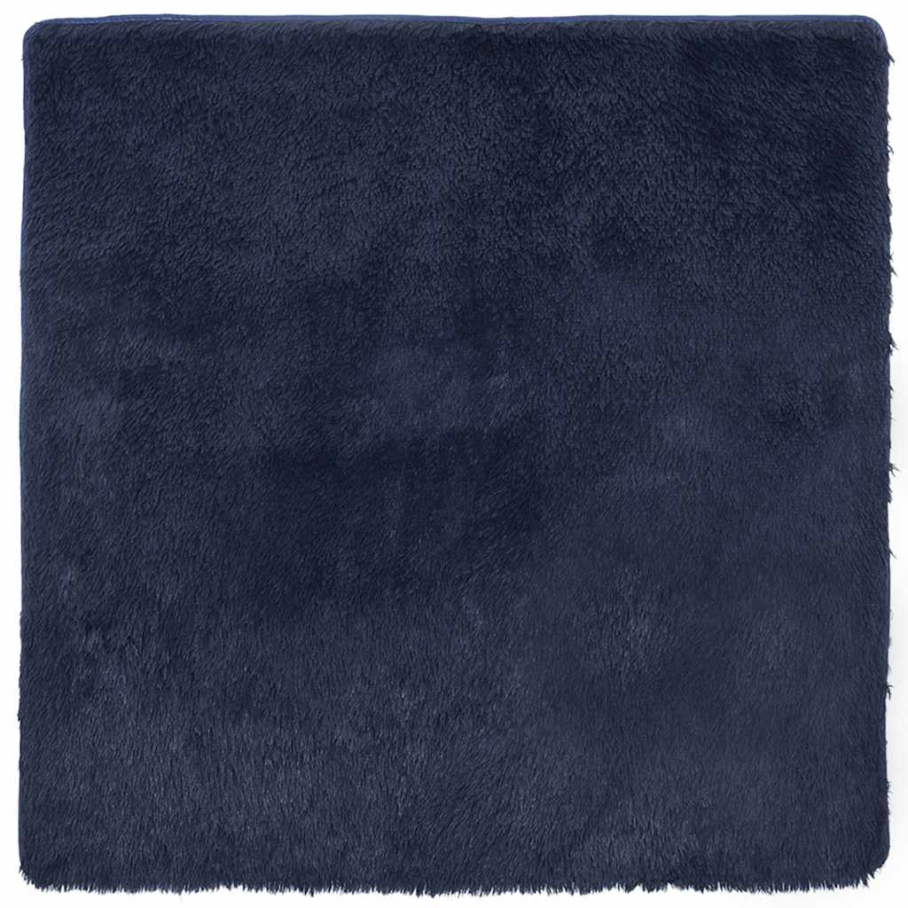 Vidaxl hoogpolig vloerkleed navarra 240x240 cm polyester marineblauw