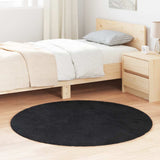 Vidaxl hoogpolig vloerkleed navarra 120x120 cm polyester zwart