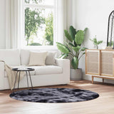Vidaxl hoogpolig vloerkleed navarra 160x160 cm polyester donkergrijs