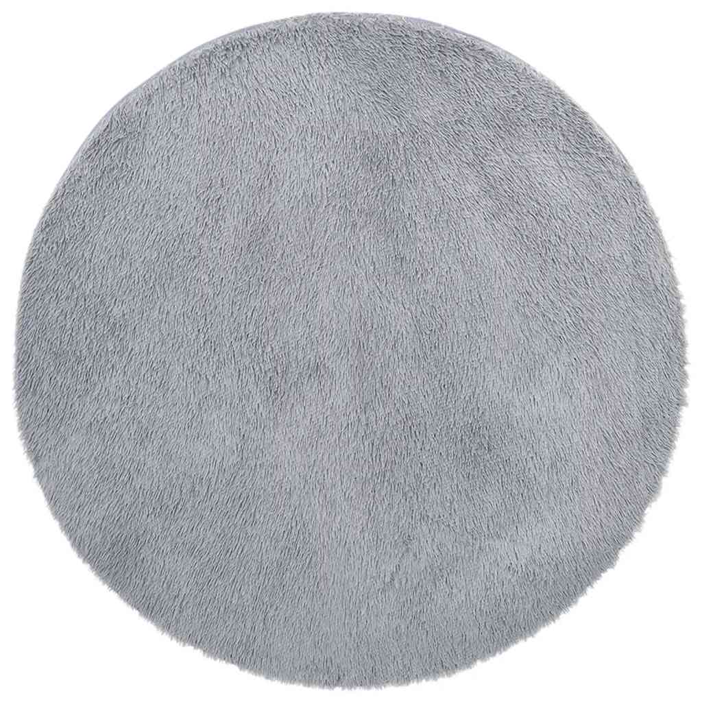 Vidaxl hoogpolig vloerkleed navarra 160x160 cm polyester lichtgrijs