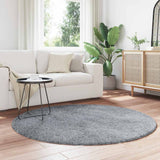 Vidaxl hoogpolig vloerkleed navarra 160x160 cm polyester lichtgrijs