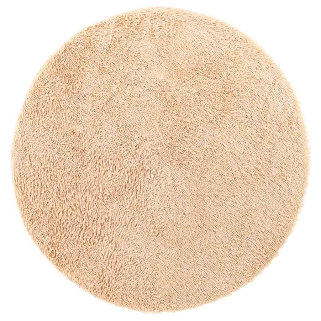 Vidaxl hoogpolig vloerkleed navarra 200x200 cm polyester beige