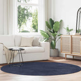 Vidaxl hoogpolig vloerkleed navarra 200x200 cm polyester marineblauw