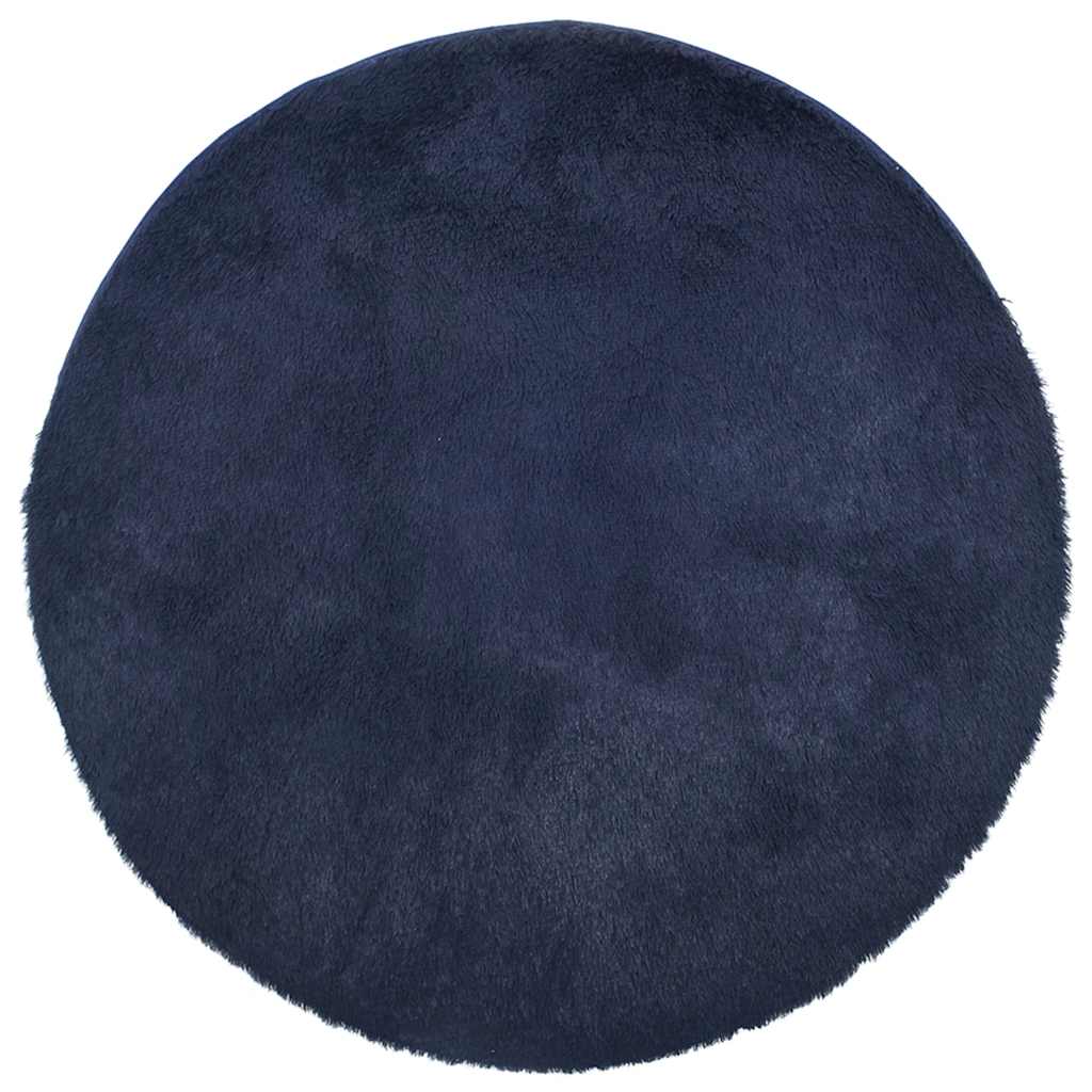 Vidaxl hoogpolig vloerkleed navarra 240x240 cm polyester marineblauw