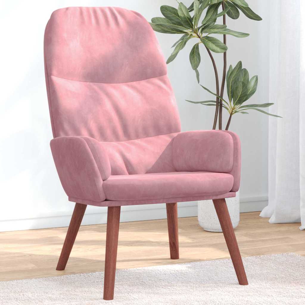 Vidaxl relaxstoel fluweel roze